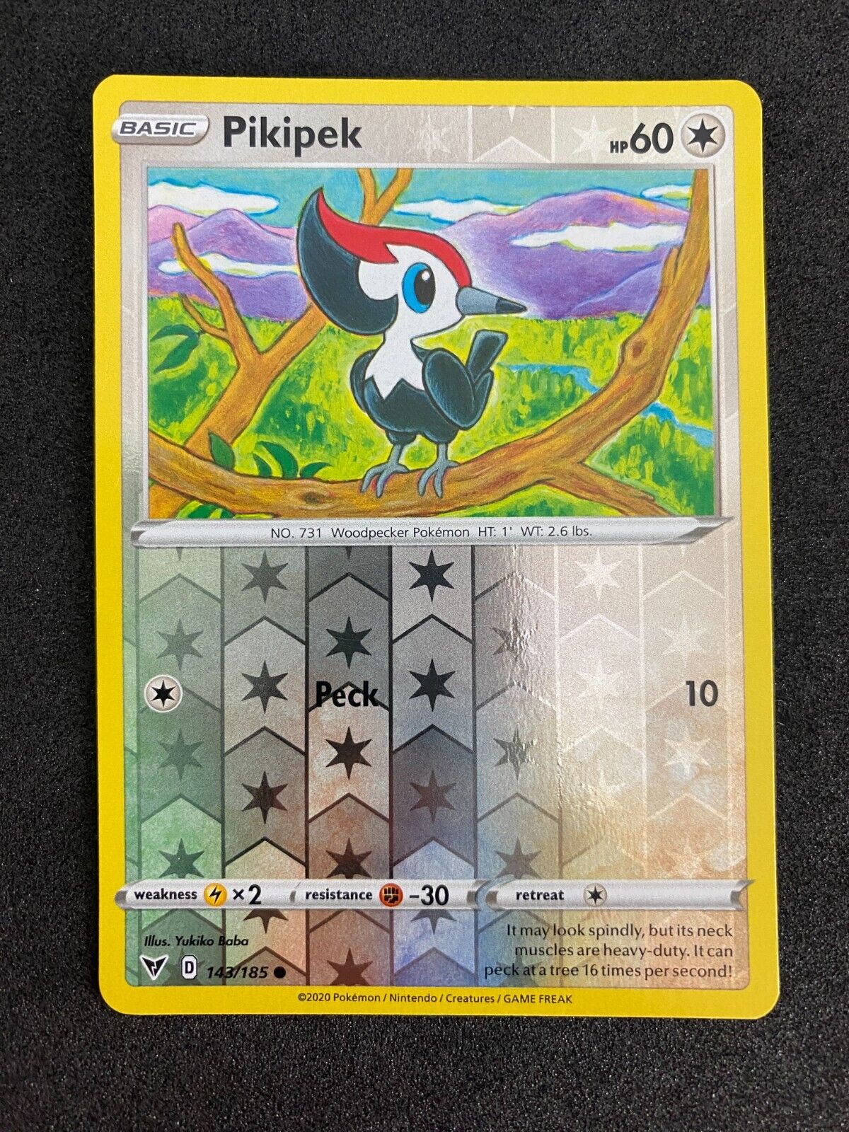 Pokemon Pikipek 143/185 Vivid Voltage Reverse Holo NM-MINT