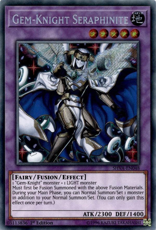 Yugioh Gem-Knight Seraphinite SHVA-EN048 Secret Rare 1st Edition VLP/NM
