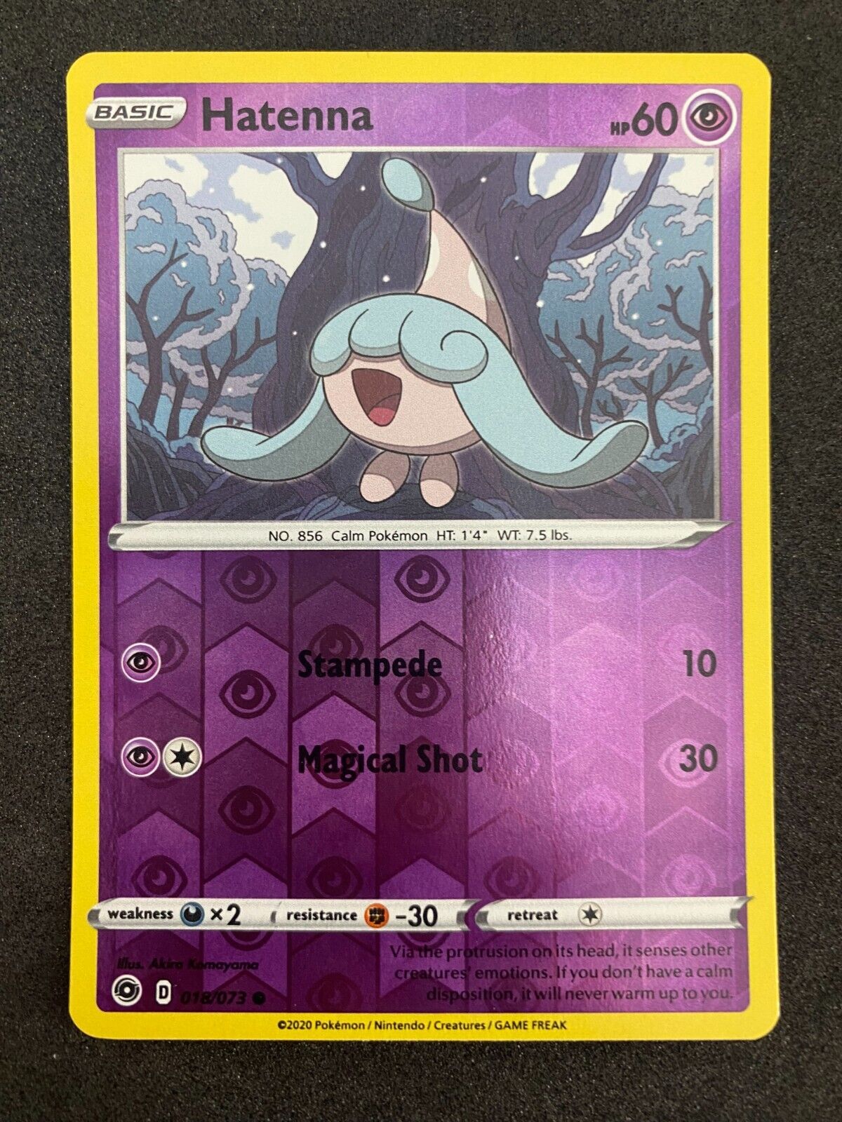 Pokemon Hatenna 018/073 Champion's Path Reverse Holo NM-MINT