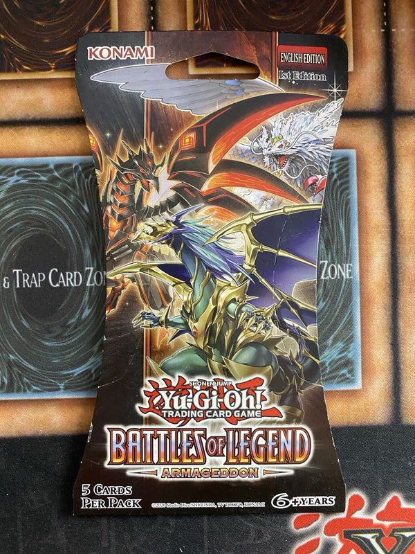 Yugioh Battles of Legend: Armageddon 1st Edition Sleeved Booster Pack Sealed