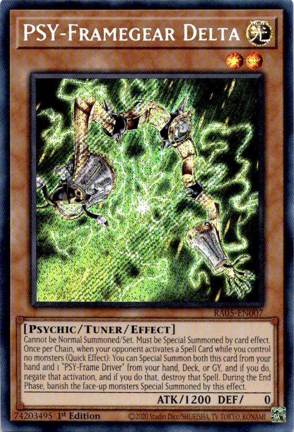 Yugioh PSY-Framegear Delta RA05-EN007 NA Print Secret Rare 1st Edition NM