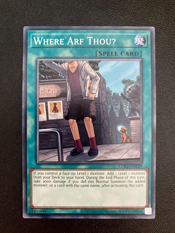 Yugioh Where Arf Thou? LDK2-ENK29 Common Unlimited Edition NM