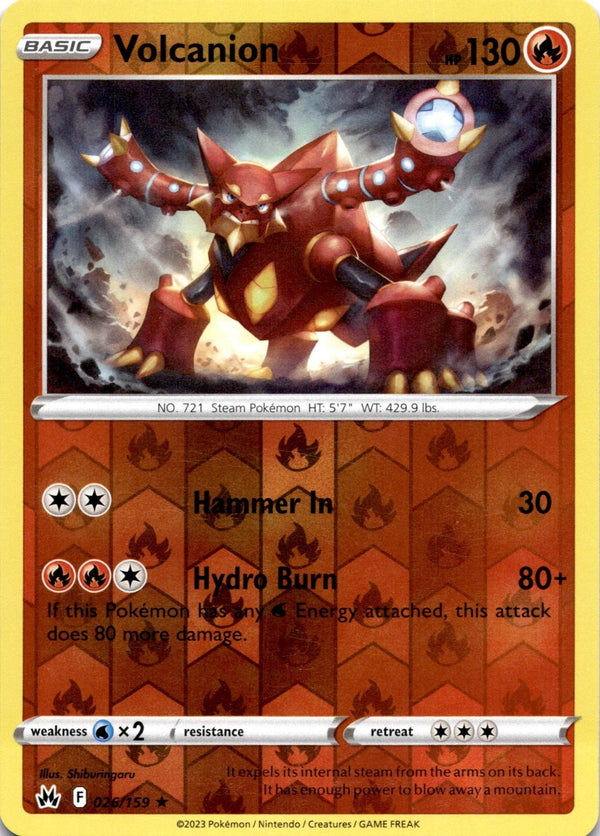 Pokemon Volcanion 026/159 Crown Zenith Reverse Holo LP