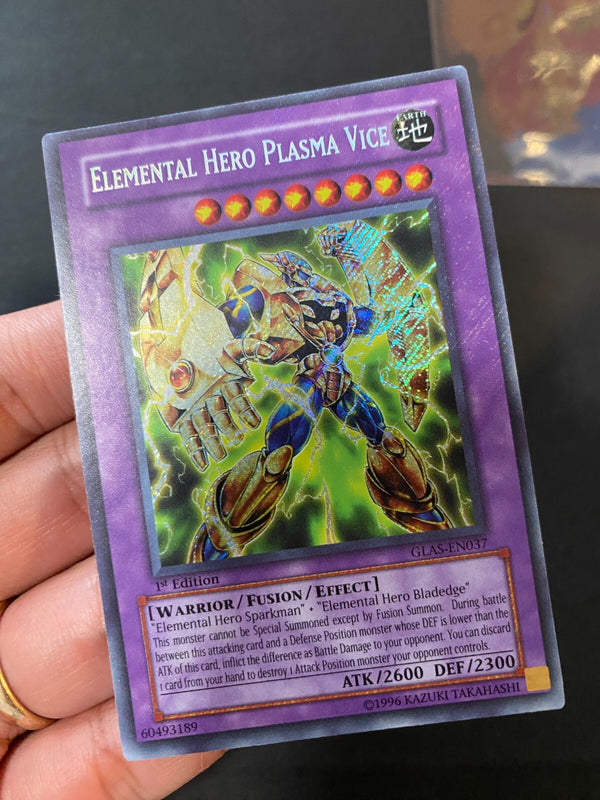Yugioh Elemental Hero Plasma Vice GLAS-EN037 Secret Rare 1st Edition MP
