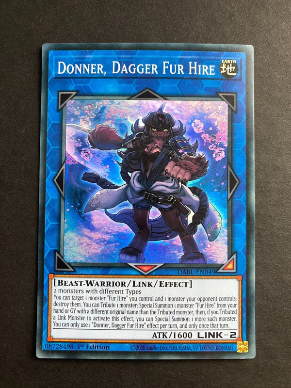 Yugioh Donner, Dagger Fur Hire DABL-EN049 Super Rare 1st Edition LP