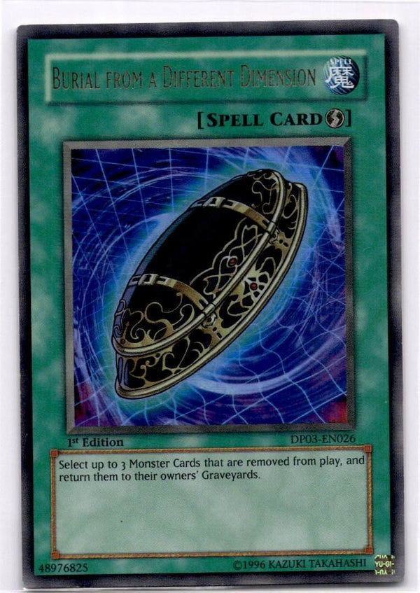 Yugioh Burial from a Different Dimension DP03-EN026 Ultra Rare 1st Edition MP/LP