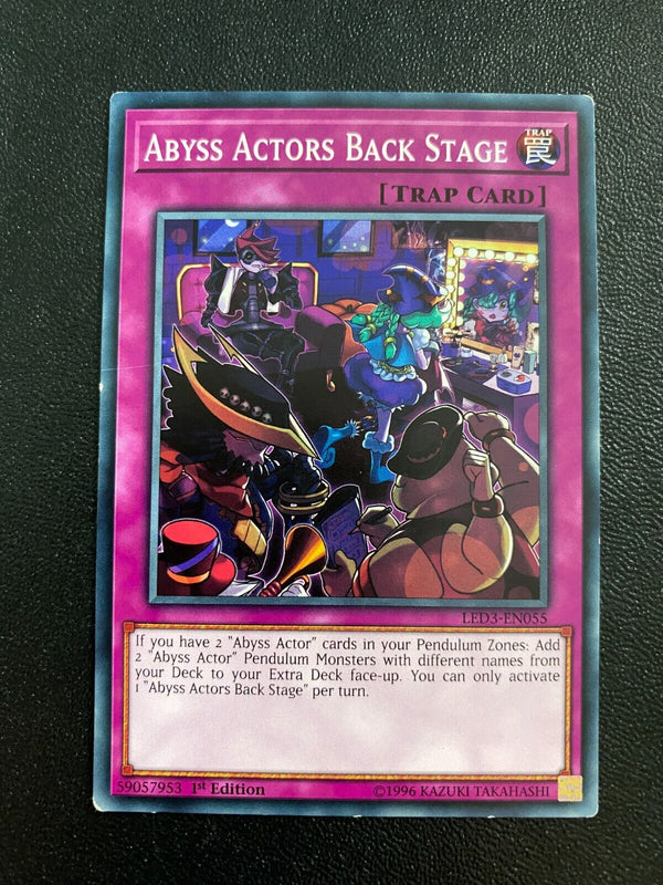 Yugioh Abyss Actors Back Stage LED3-EN055 Rare 1st Edition MP