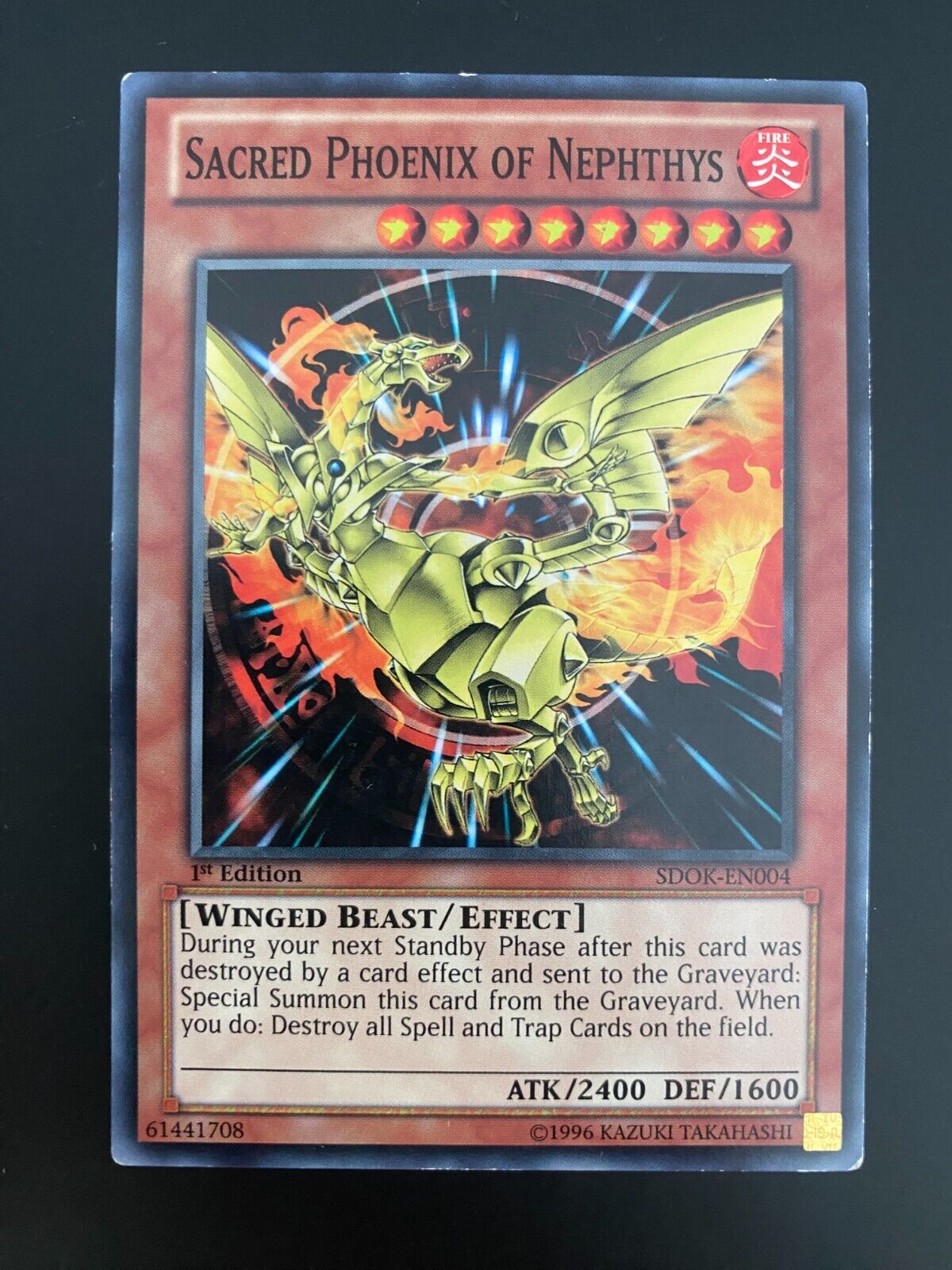 Yugioh Sacred Phoenix of Nephthys SDOK-EN004 1st Edition Common LP