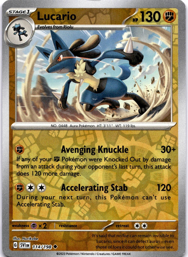 Pokemon Lucario 114/198 Scarlet Violet Base Reverse Holo LP/NM