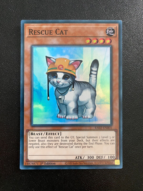 Yugioh Rescue Cat RA02-EN001 Super Rare 1st Edition NM