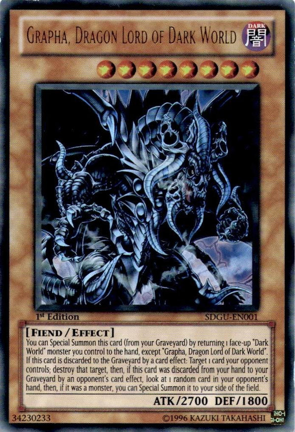 Yugioh Grapha, Dragon Lord of Dark World SDGU-EN001 Ultra Rare 1st Edition LP