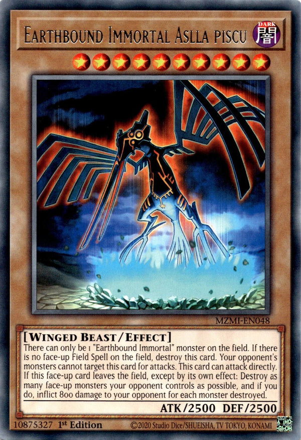 Yugioh Earthbound Immortal Aslla piscu MZMI-EN048 Rare 1st Edition NM