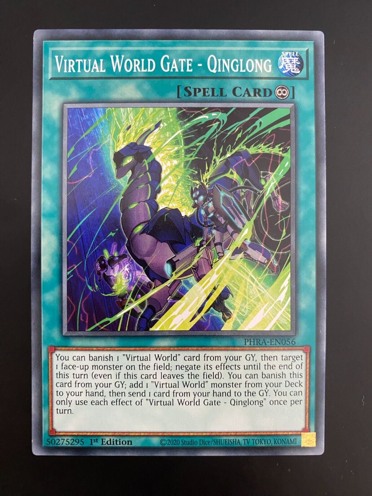 Yugioh Virtual World Gate - Qinglong PHRA-EN056 1st Edition Common NM-MINT