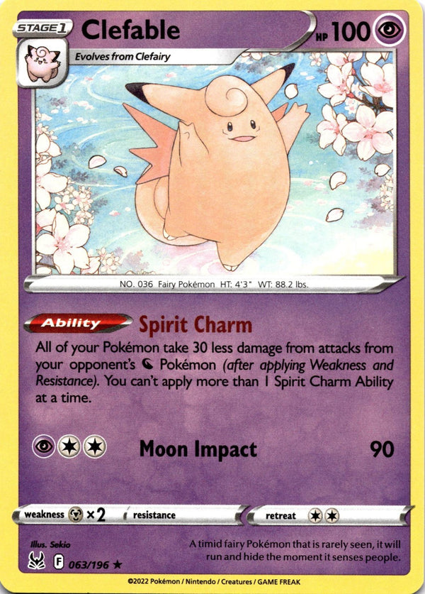 Pokemon Clefable 063/196 Lost Origin Non Holo NM