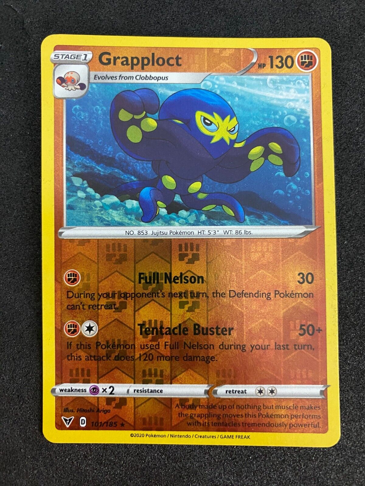 Pokemon Grapploct 101/185 Vivid Voltage Reverse Holo NM-MINT