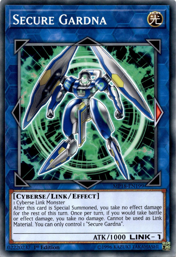 Yugioh Secure Gardna MP18-EN199 Common 1st Edition NM