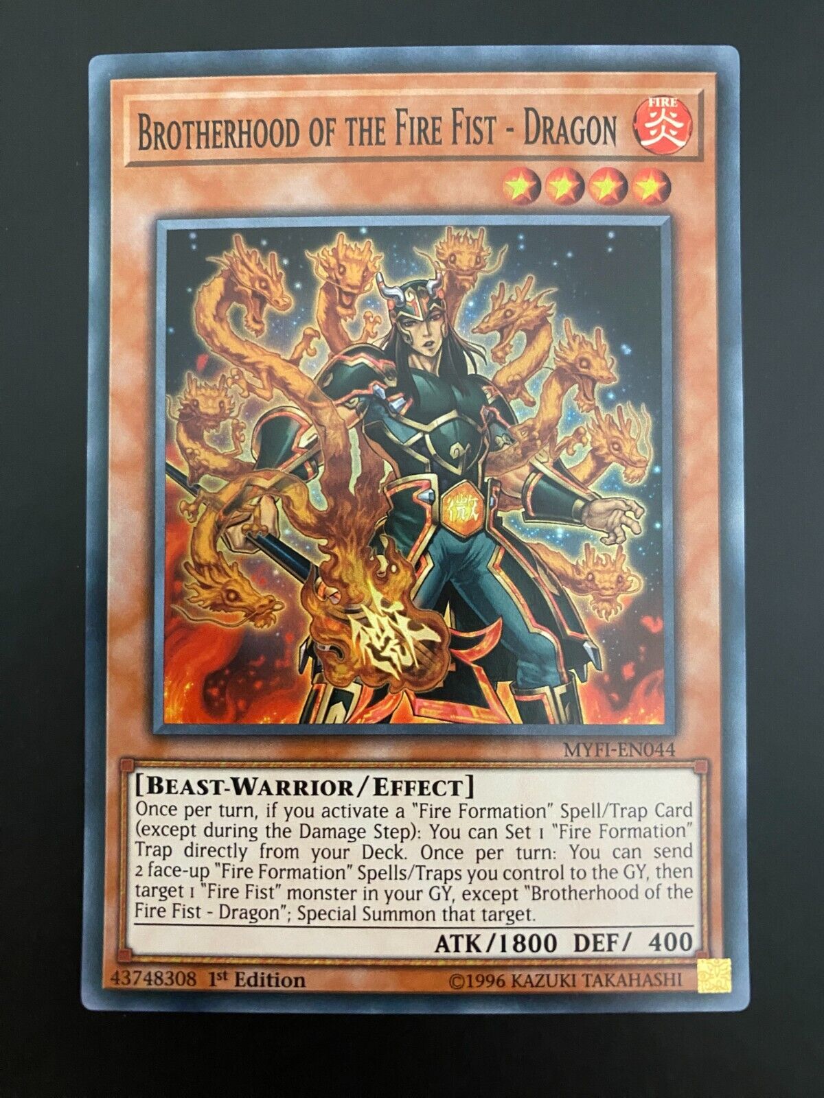 Yugioh Brotherhood of the Fire Fist - Dragon MYFI-EN044 1st E Super Rare NM/MINT