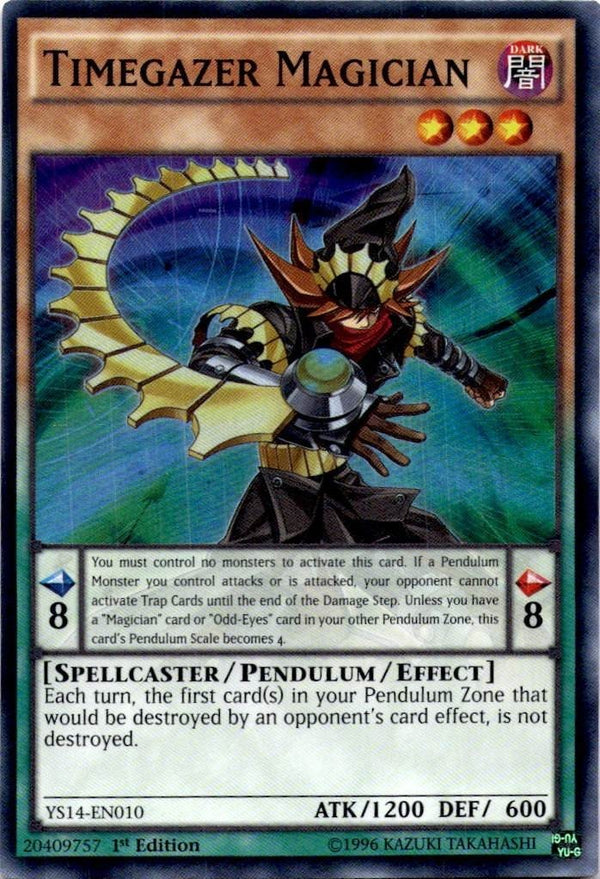 Yugioh Timegazer Magician YS14-EN010 Rare 1st Edition NM