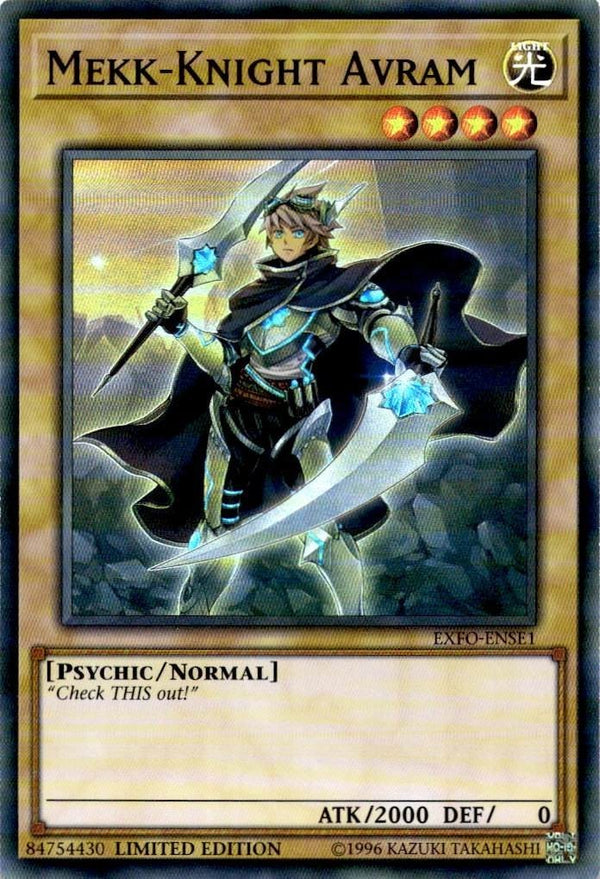 Yugioh Mekk-Knight Avram EXFO-ENSE1 Super Rare Limited Edition VLP/NM