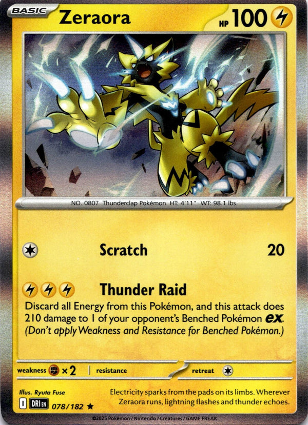 Pokemon Zeraora 078/182 Destined Rivals Holo NM