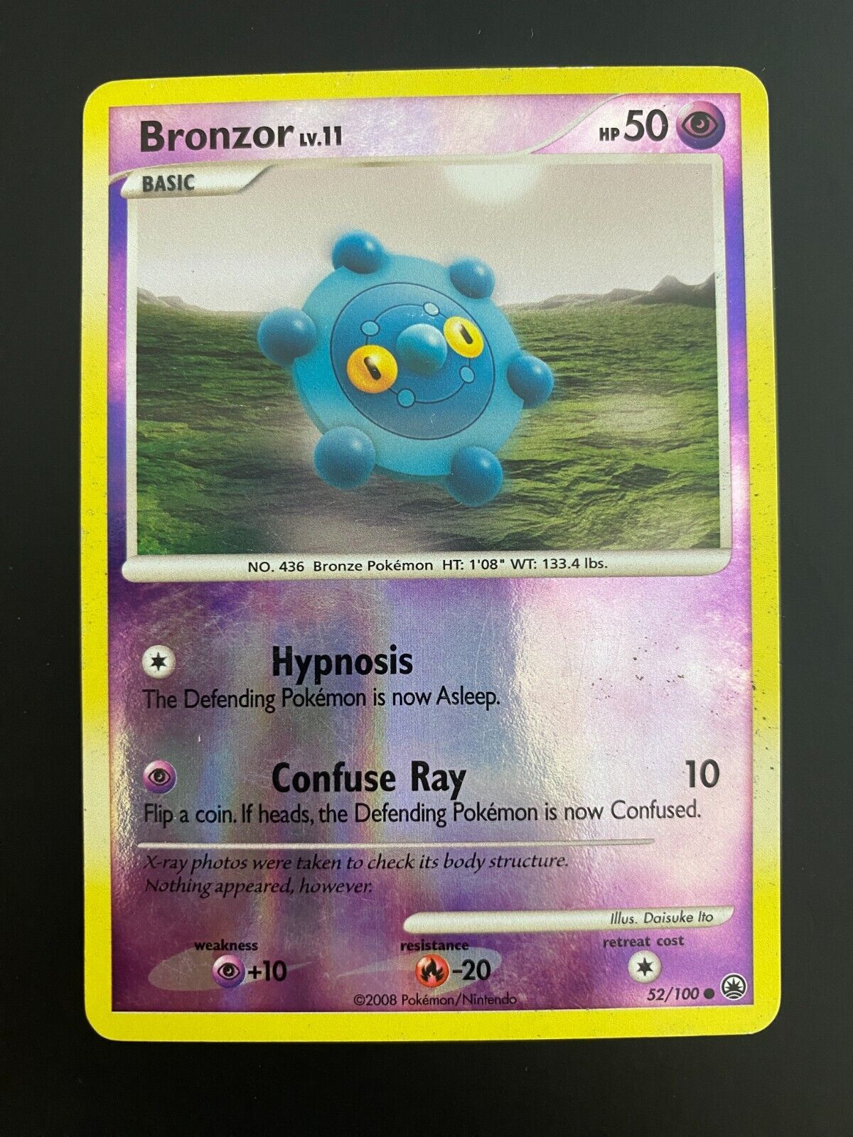 Pokemon Bronzor 52/100 Majestic Dawn Reverse Holo MP (Scratches)