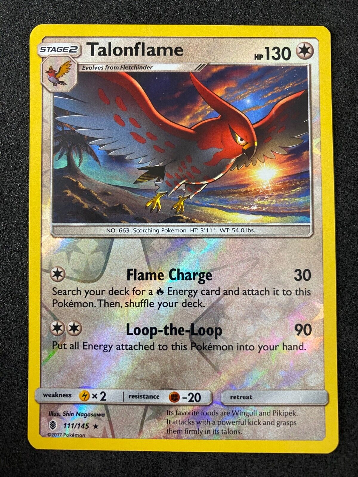 Pokemon Talonflame 111/145 Guardians Rising Reverse Holo VLP-NM