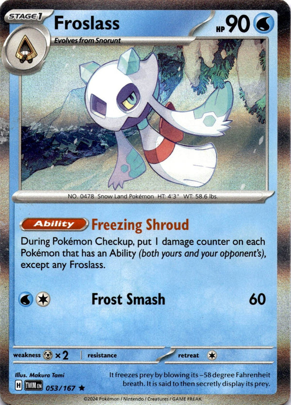 Pokemon Froslass 053/167 Twilight Masquerade Holo NM