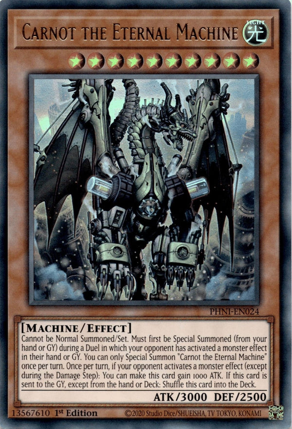 Yugioh Carnot the Eternal Machine PHNI-EN024 Ultra Rare 1st Edition NM
