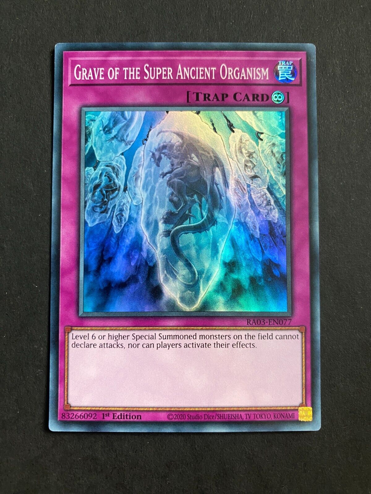 Yugioh Grave of the Super Ancient Organism RA03-EN077 Super Rare 1st Edition NM