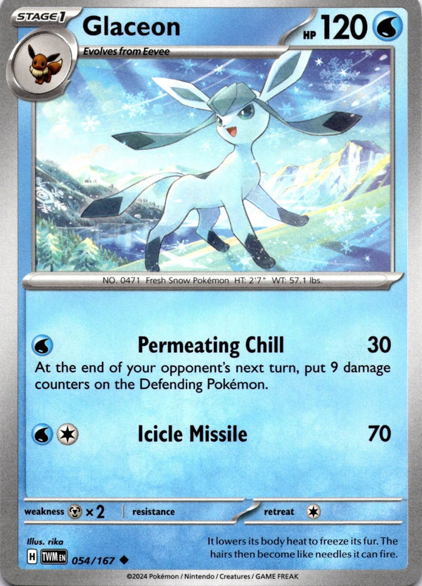 Pokemon Glaceon 054/167 Twilight Masquerade Non Holo NM