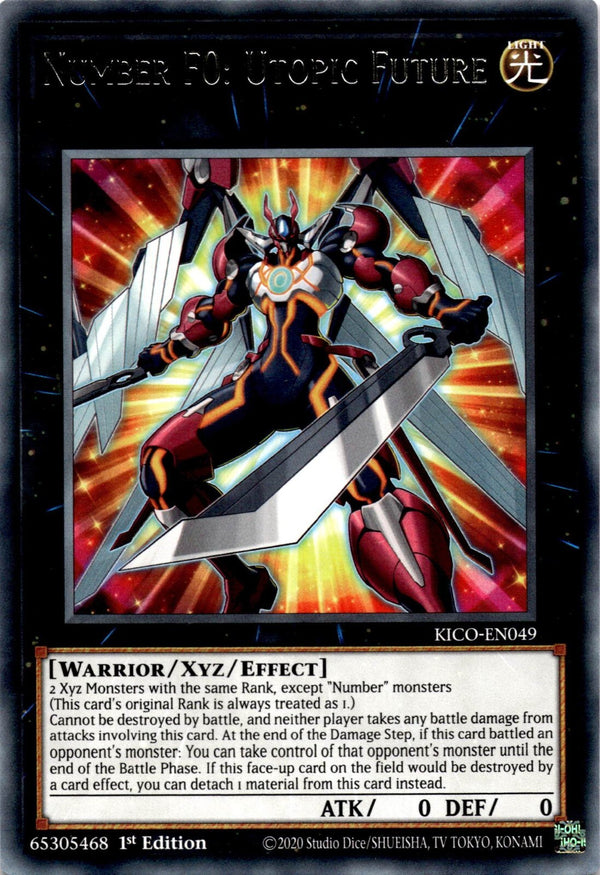 Yugioh Number F0: Utopic Future KICO-EN049 Rare Unlimited Edition NM