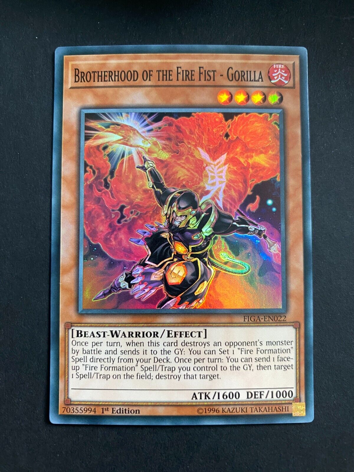 Yugioh Brotherhood of the Fire Fist - Gorilla FIGA-EN022 Super Rare 1st Ed NM