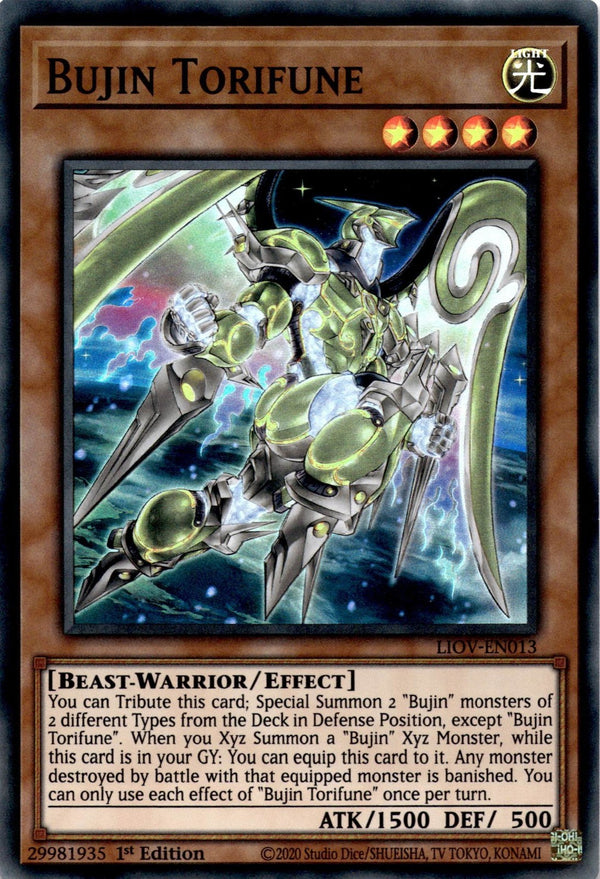 Yugioh Bujin Torifune LIOV-EN013 Super Rare 1st Edition NM