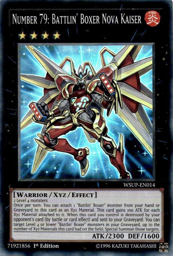 Yugioh Number 79: Battlin' Boxer Nova Kaiser WSUP-EN014 Super Rare 1st Ed VLP/NM