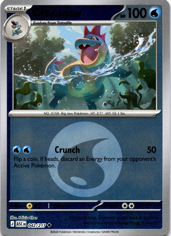 Pokemon Croconaw 042/217 Ascended Heroes Energy Reverse Holo NM