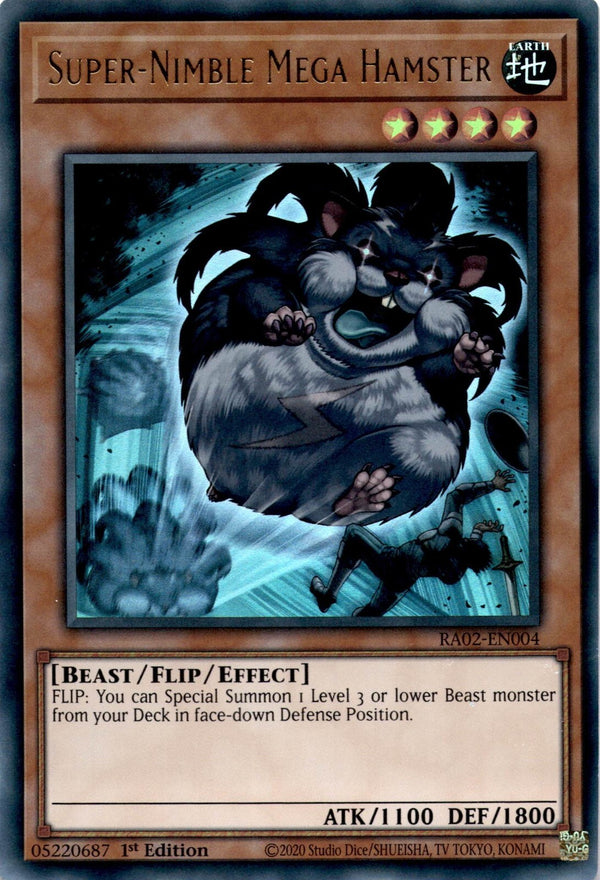 Yugioh Super-Nimble Mega Hamster RA02-EN004 Ultra Rare 1st Edition NM