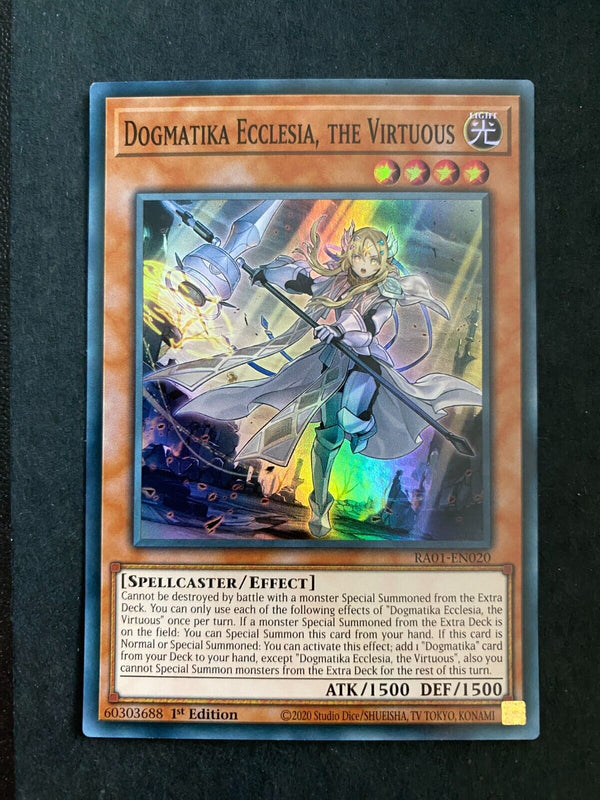 Yugioh Dogmatika Ecclesia, the Virtuous RA01-EN020 Super Rare 1st Edition NM