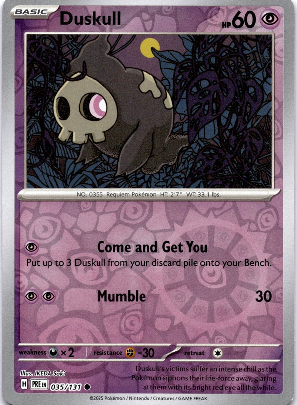 Pokemon Duskull 035/131 Prismatic Evolutions Reverse Holo NM