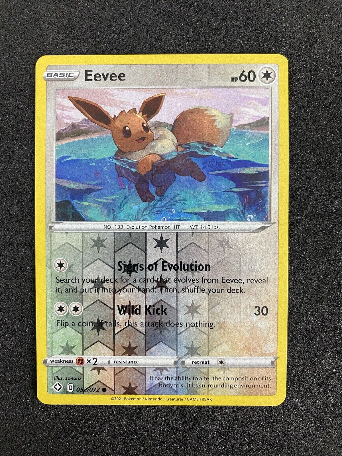 Pokemon Eevee 052/072 Shining Fates Reverse Holo NM-MINT