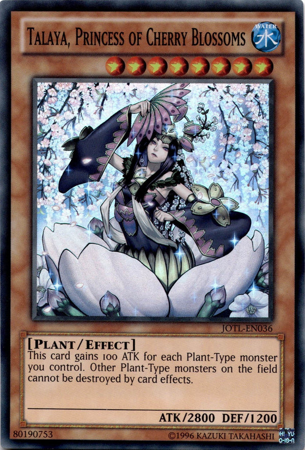 Yugioh Talaya, Princess Of Cherry Blossoms JOTL-EN036 Super Rare Unlimited Ed NM