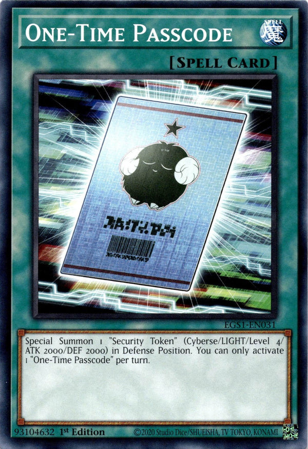 Yugioh One-Time Passcode EGS1-EN031 Common 1st Edition NM