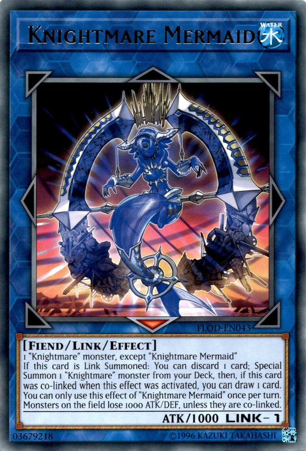 Yugioh Knightmare Mermaid FLOD-EN043 Rare 1st Edition NM