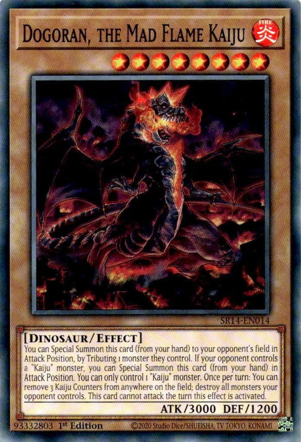 Yugioh Dogoran, the Mad Flame Kaiju SR14-EN014 Common 1st Edition NM