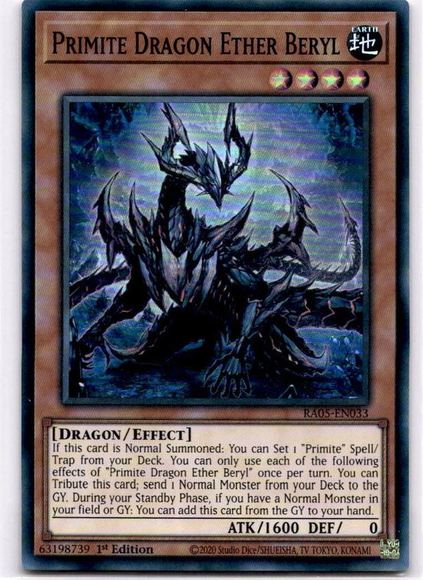 Yugioh Primite Dragon Ether Beryl RA05-EN033 Super Rare 1st Edition NM