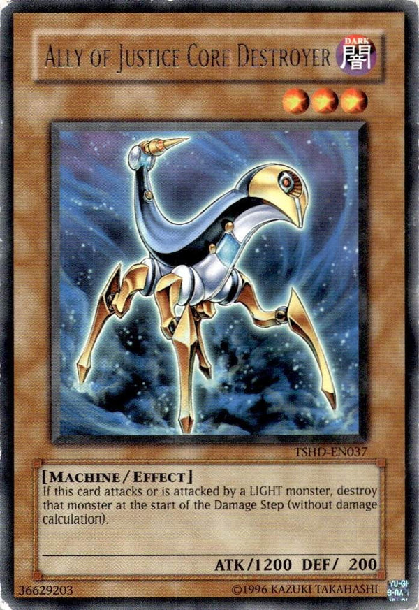 Yugioh Ally of Justice Core Destroyer TSHD-EN037 Rare Unlimited Edition HP