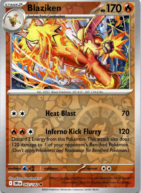 Pokemon Blaziken 042/182 Destined Rivals Reverse Holo NM