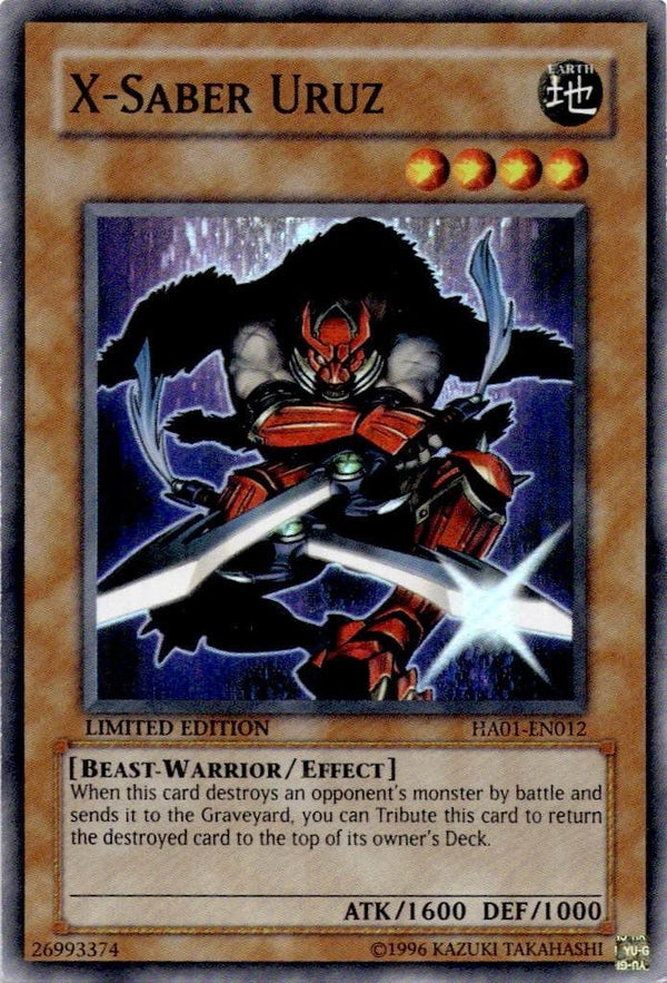 Yugioh X-Saber Uruz HA01-EN012 Super Rare Limited Edition MP