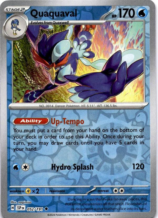 Pokemon Quaquaval 052/191 Surging Sparks Reverse Holo NM