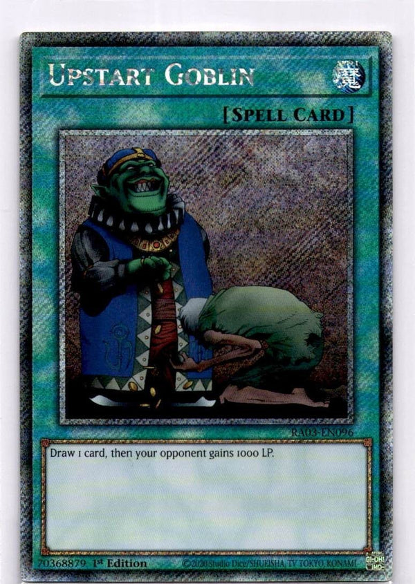 Yugioh Upstart Goblin RA03-EN096 Platinum Secret Rare 1st Edition NM