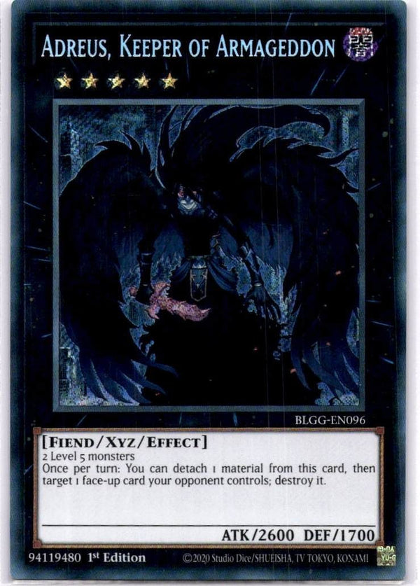 Yugioh Adreus, Keeper of Armageddon BLGG-EN096 Secret Rare 1st Edition NM